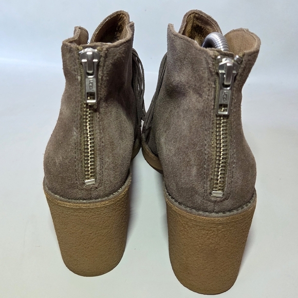 UGG Women's Corin Suede Heeled Moto Biker Casual Ankle Boots Mouse Size US 9 - Picture 10 of 13